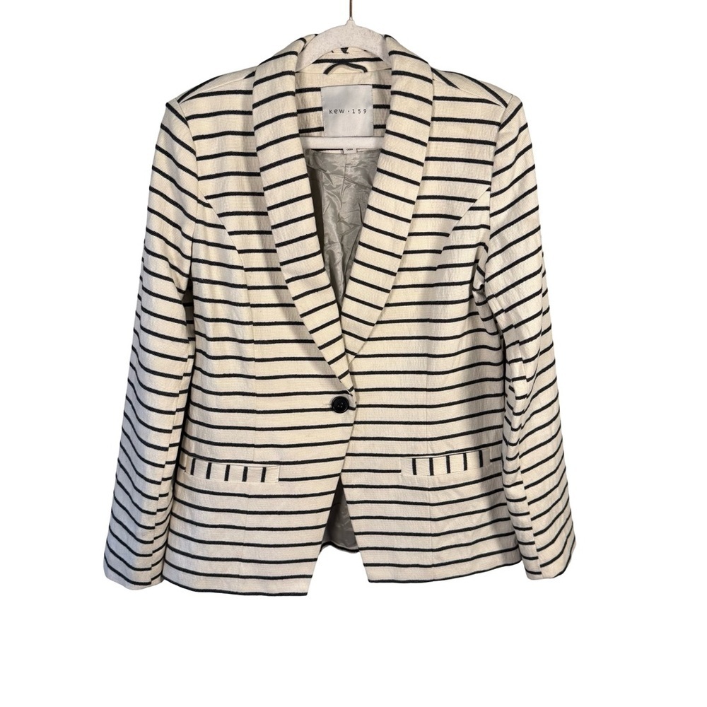 KEW 159 Striped Blazer in Navy and White Size 8 Classic Nautical Business